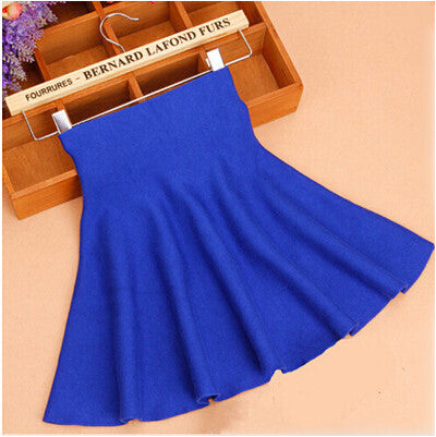 Autumn High Waist Knitted Skirts Casual Elastic Flared