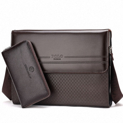 Luxury Vintage Men's Bussiness Travel Bag Messenger Bag & Wallet