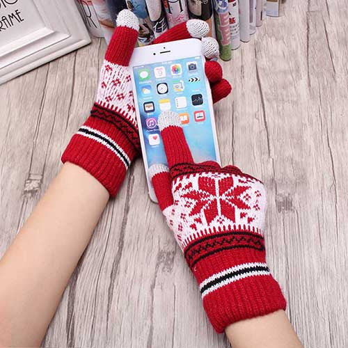 Warm Winter Wool Knitted Gloves For Women