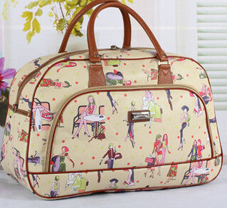Tower Beauty Lady Print Luggage Waterproof Travel Bags