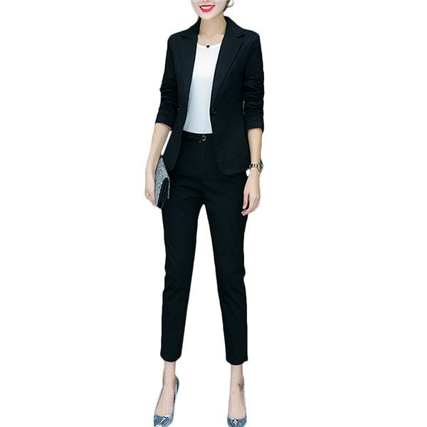 Elegant Formal Single Button Blazer Business Suits For Women