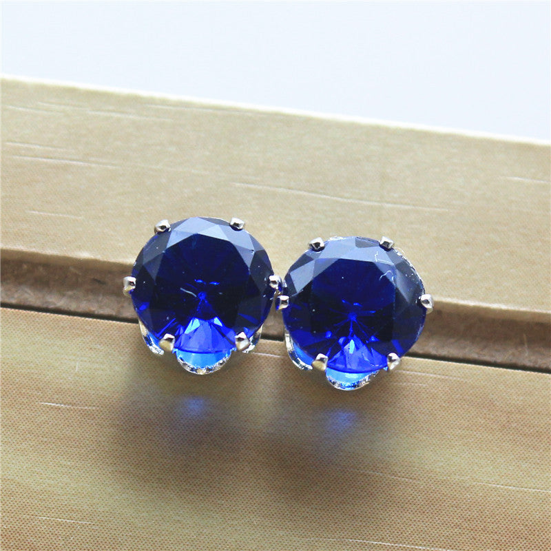 Gold Plated Zircon Stud Earrings in 14 Colors