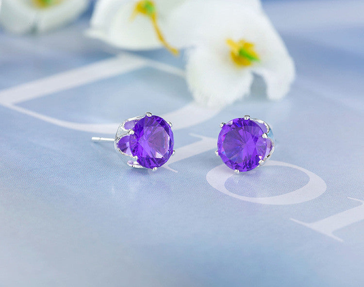 Gold Plated Zircon Stud Earrings in 14 Colors