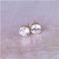 Gold Plated Zircon Stud Earrings in 14 Colors
