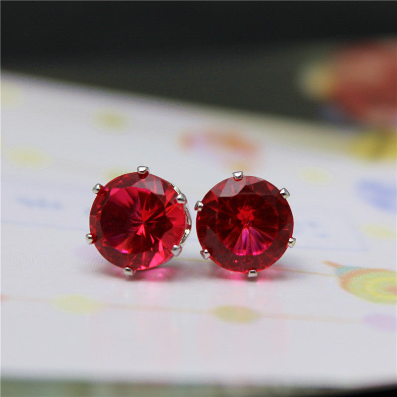 Gold Plated Zircon Stud Earrings in 14 Colors