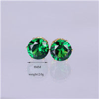 Gold Plated Zircon Stud Earrings in 14 Colors