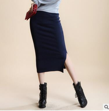 Step Stretch Slim Thin Female Waist Long Skirts