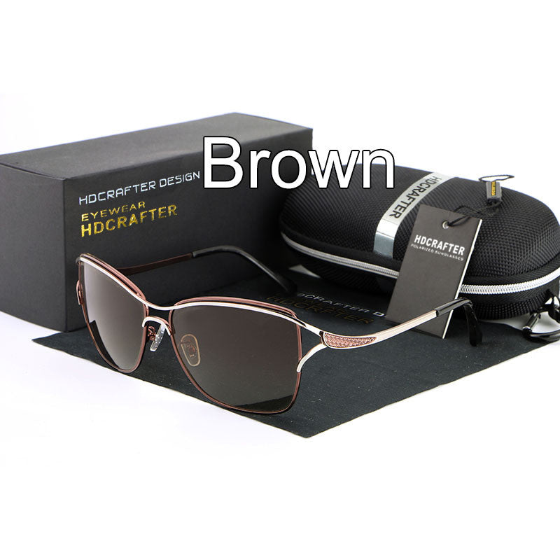 Brand Designer High Quality Metal Frame Polarized Sunglasses For Women