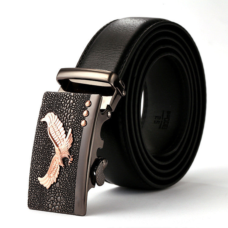 Automatic Buckle Luxury Black Strap High Quality Genuine Leather Belt For Men