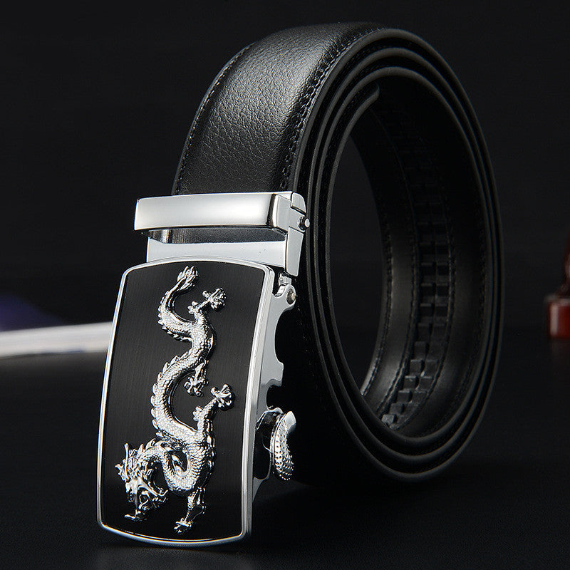 Automatic Buckle Luxury Black Strap High Quality Genuine Leather Belt For Men