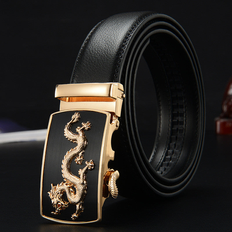 Automatic Buckle Luxury Black Strap High Quality Genuine Leather Belt For Men