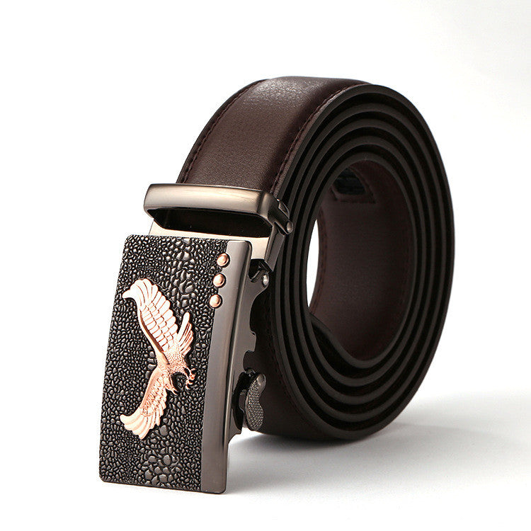 Automatic Buckle Luxury Black Strap High Quality Genuine Leather Belt For Men