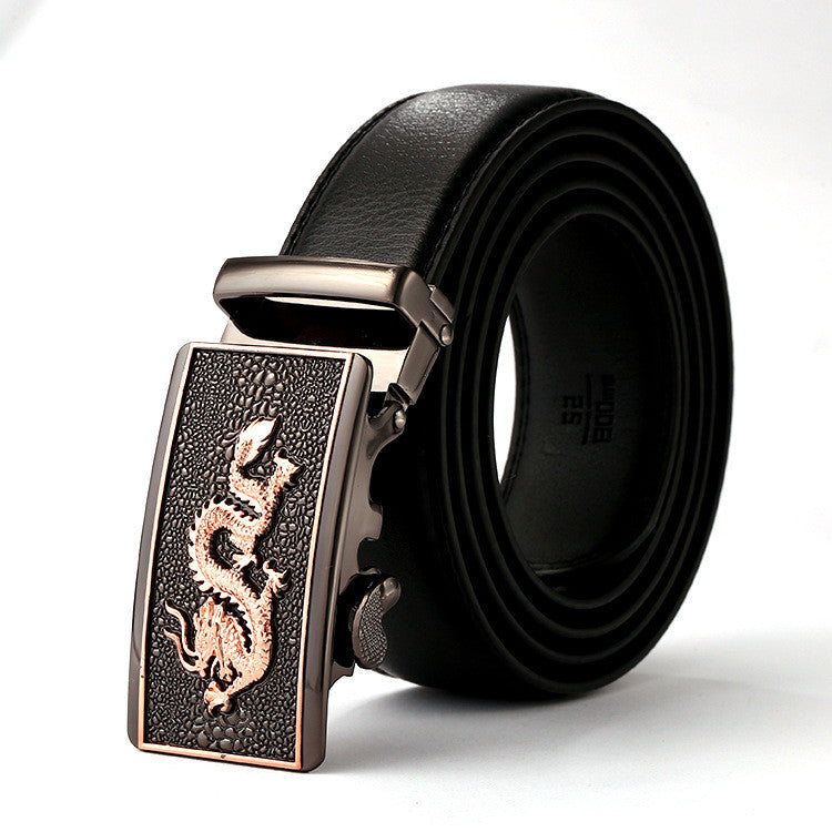 Automatic Buckle Luxury Black Strap High Quality Genuine Leather Belt For Men