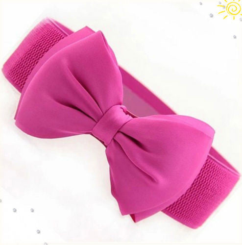 Lady Bowknot Stretch Elastic Wide Waistband Belt For Women