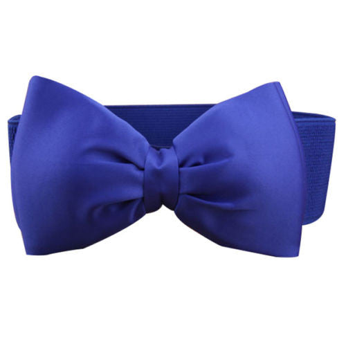 Lady Bowknot Stretch Elastic Wide Waistband Belt For Women