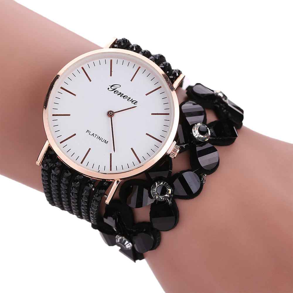 New Leisure Crystal Bracelet Watch ww-b