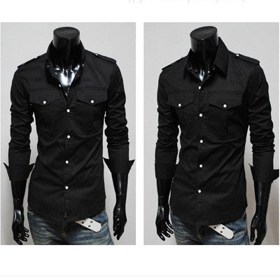 Double Breasted Shirt for Men Long Sleeved 3 Colors Cool Slim design