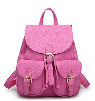 Backpack Solid Candy Color Green Pink Beige & Red bwb
