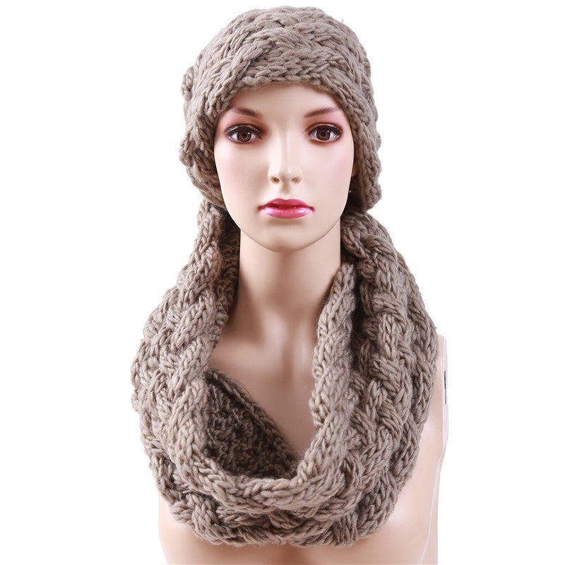 Cable Ring Knitted Infinity Scarves Warm Neck Circle