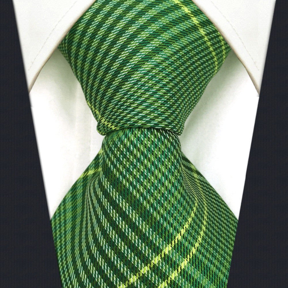 Green Checkes Silk Men's Ties