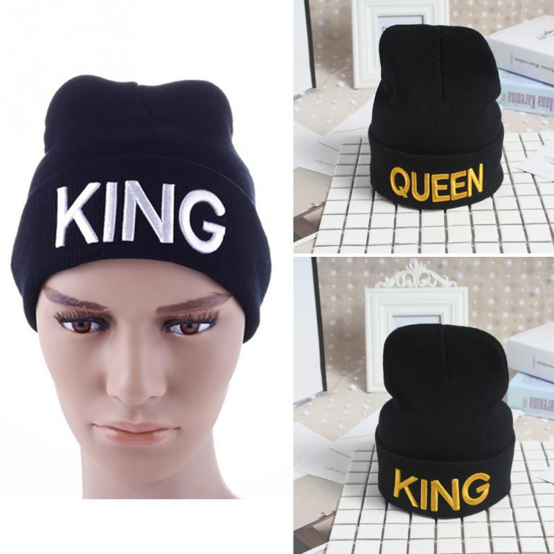 King Queen Unisex Hats Couple Winter Warming Knitted Hip Hop Cap