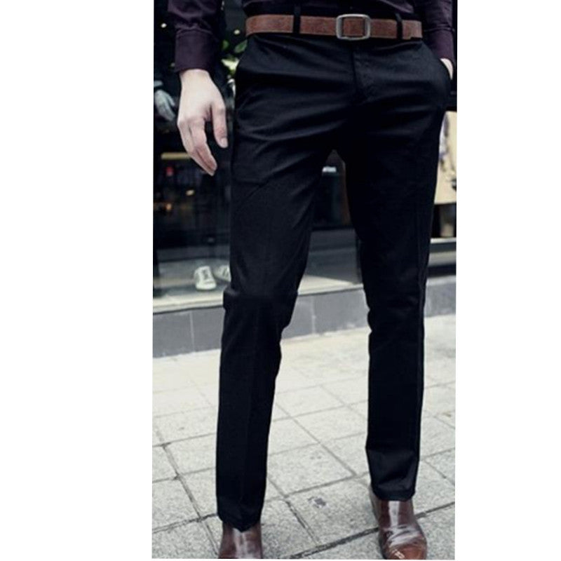 European Fashion Solid Color Basic Straight Business Dress Pants for Men