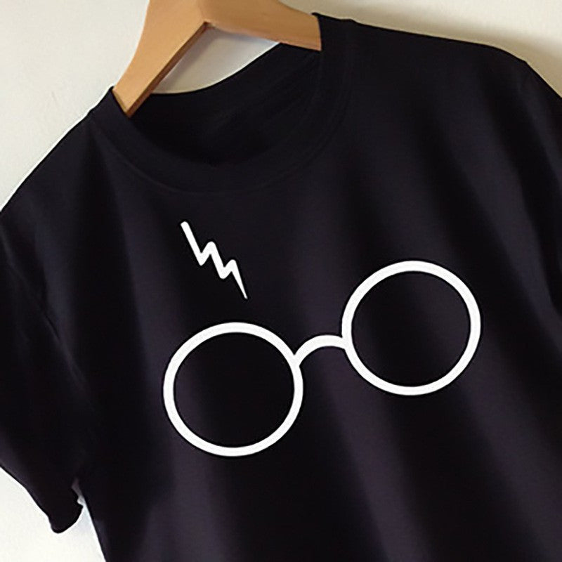 Harry Potter Lightning Glasses Printed T-Shirt