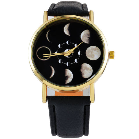 Solar Moon Phase Lunar Eclipse Stylish Watch ww-b