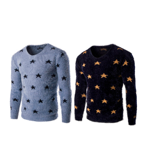 New Fashionable Star Design Casual Men's Sweater