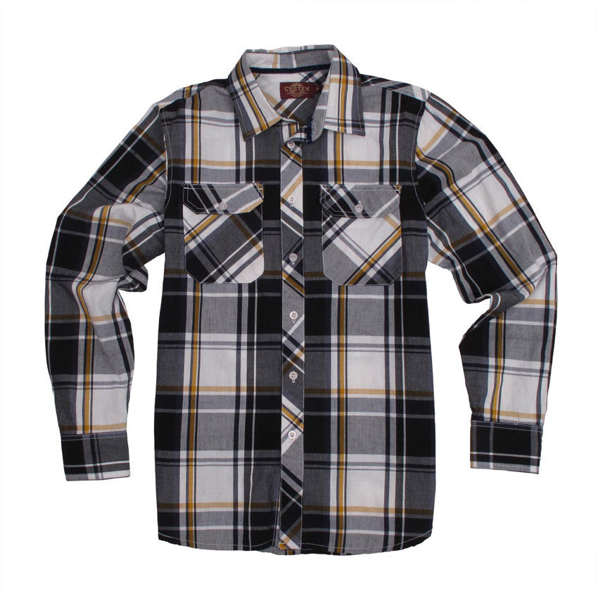 Casual Cotton Plaid Two Front Pocket Shirts for Men