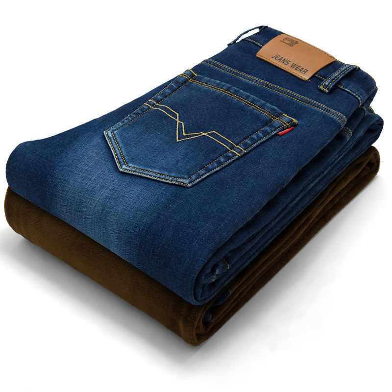 High Quality Winter Jeans Warm Flocking Soft Jeans for Men