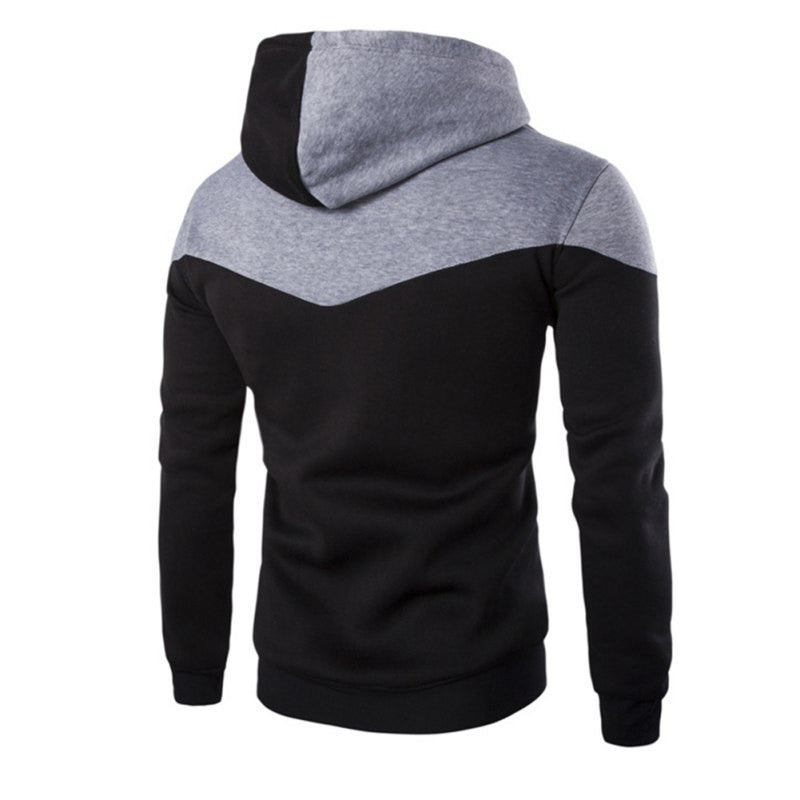 Winter Hip Hop Hoodie Decorative Pocket Patchwork Sweatshirts for Men