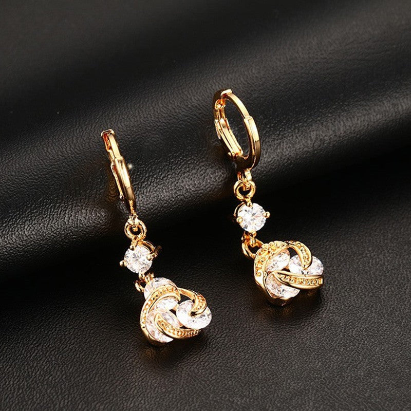 Crystal Zirconia Indian Gold Plated Earrings