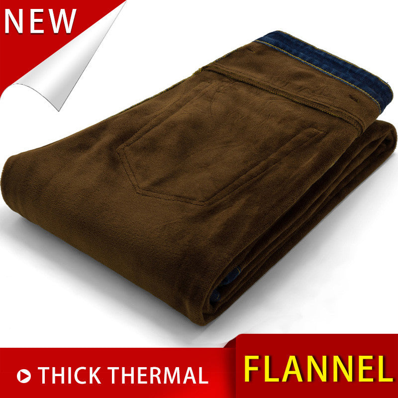 Winter Stretch Thicken with Warm Fleece High Quality Denim Jeans for Men