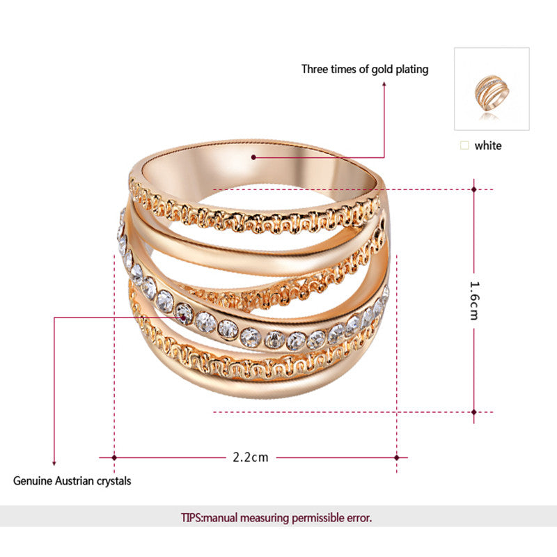 Rose Gold Plated Zirconia Classic Rings wr-