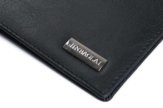 Elegance Bifold Wallets for Men Leather Black Purse