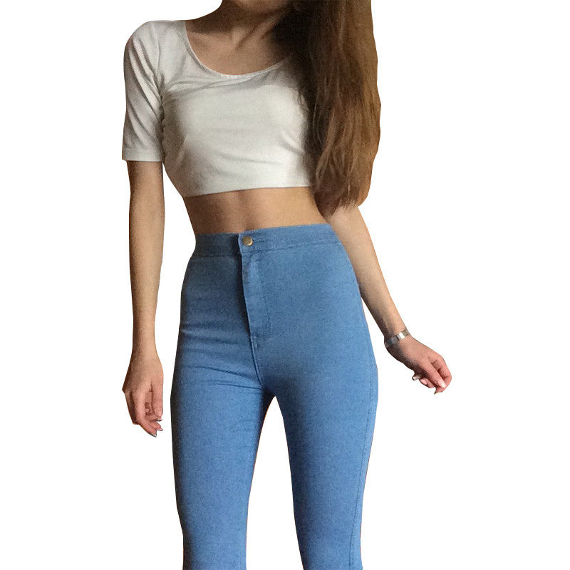 Slim High Waist Jeans For Woman