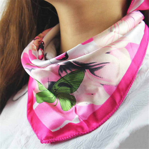 Coolbeener Hot Satin Silk Square Women Scarves