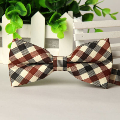 High Quality Pretied Neck Plaid Bowties for Men