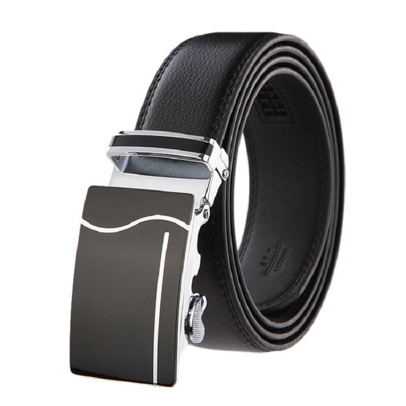 Leather Strap Automatic Buckle Belt For Men Authentic Girdle Trend