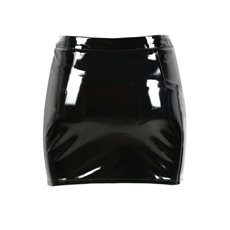Mini Latex Rubber Punk Wet Look Black Mini Skirts