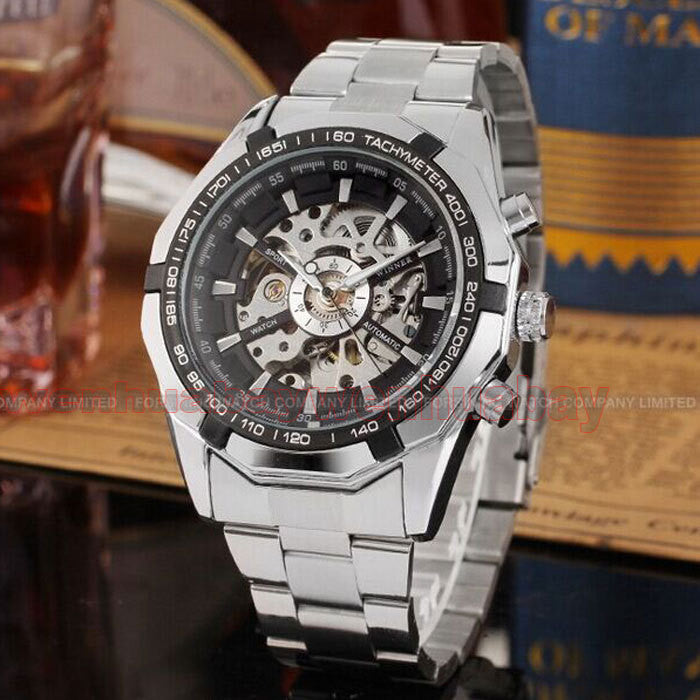 Luxury Luminous Automatic Mechanical Skeleton Dial Watch wm-m