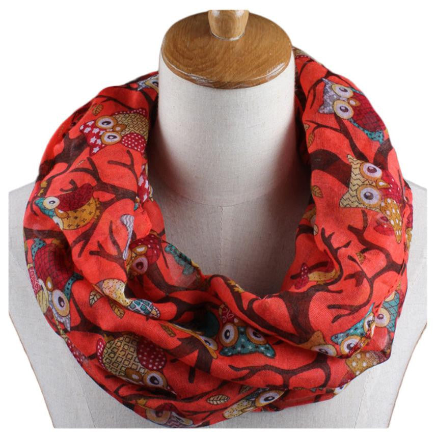 Owl Cartoon Print Warm Wrap Scarves