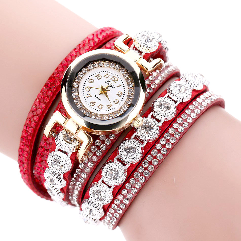 Crystal Bracelet Round Dial Wrist Watch For Women ww-b