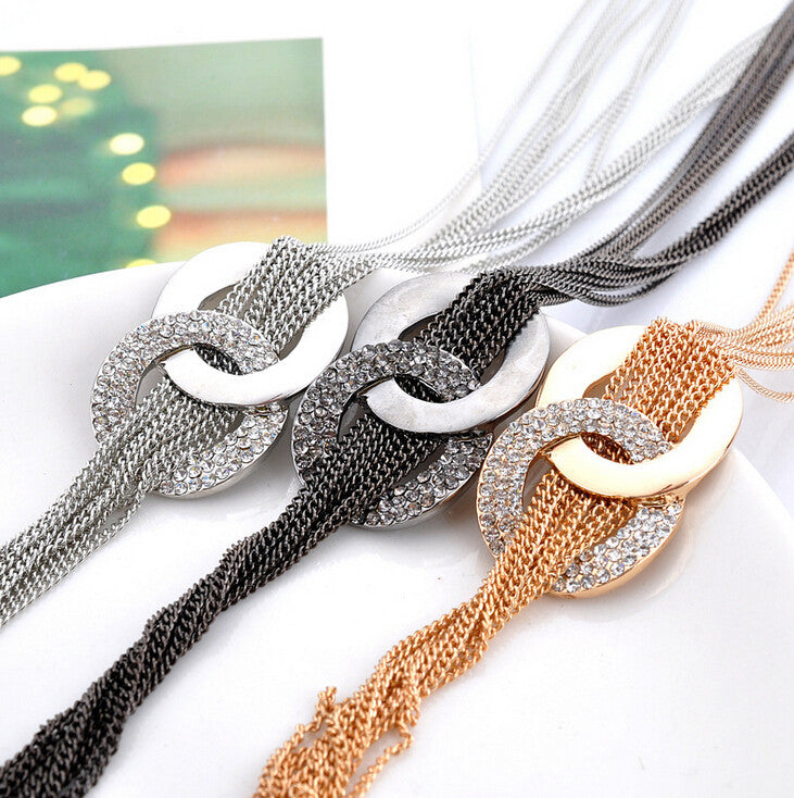 Long Tassel Pendants Multilayer Women High Quality Chain Necklace