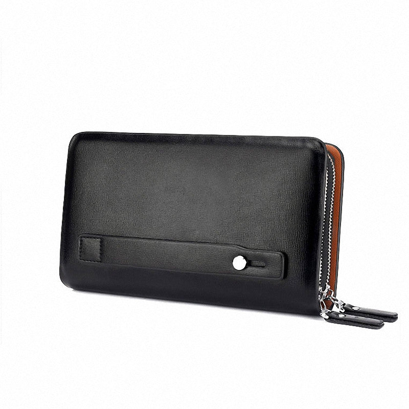 Long Designer Double Zipper Business Men's Wallet