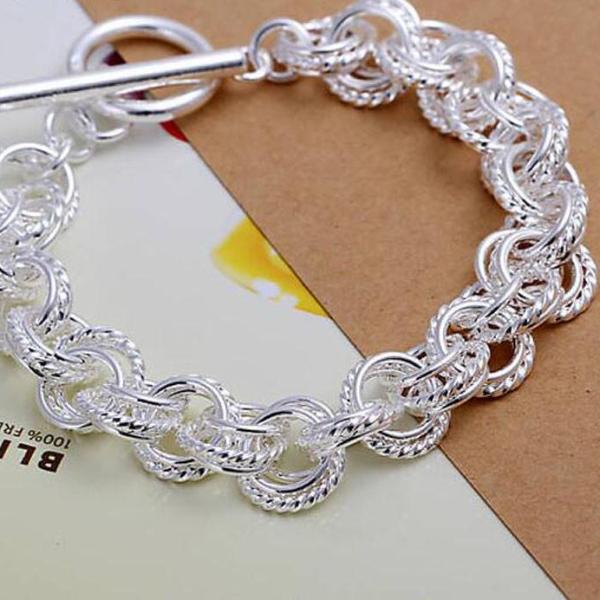 Beautiful Charm Bangle Silver Plated Bracelets