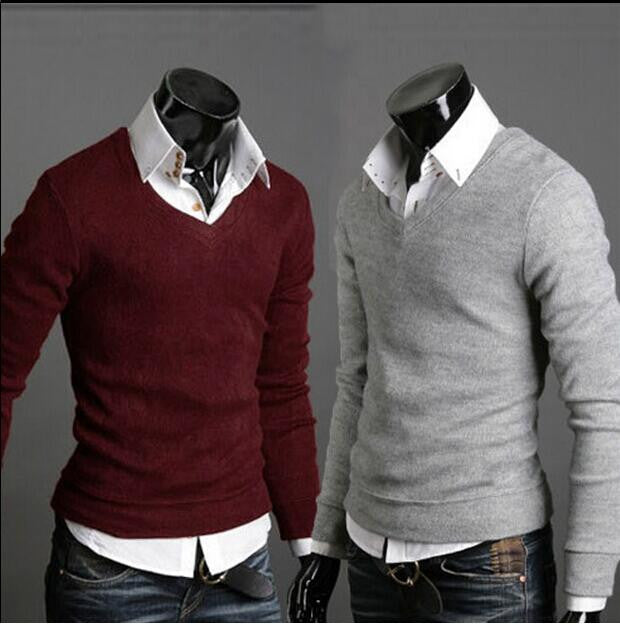 Casual Slim Solid Sweater For Men