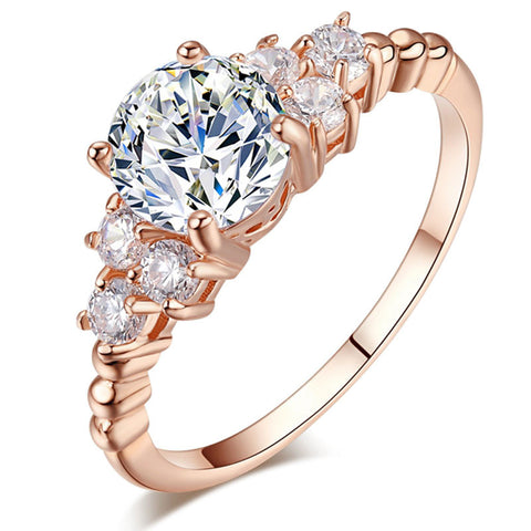 White Zirconia Gold Plated Engagement Rings For Women wr-