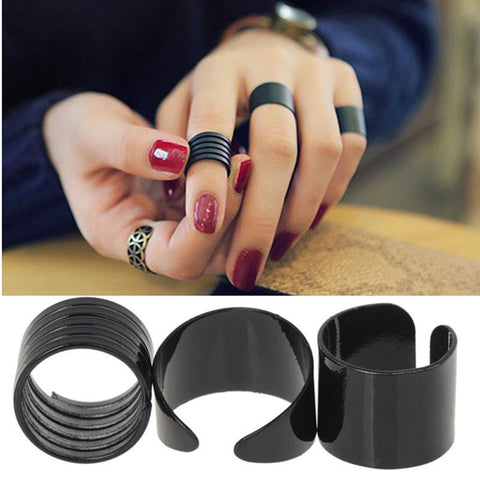 New 3Pcs/Set Black Open Ring wr-